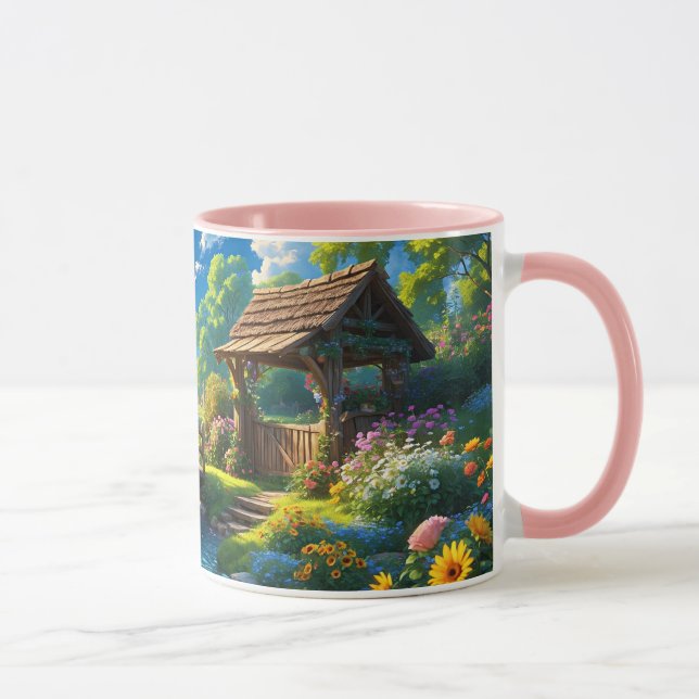 Schöner Sommer, bunte Illustration, Tasse (Rechts)