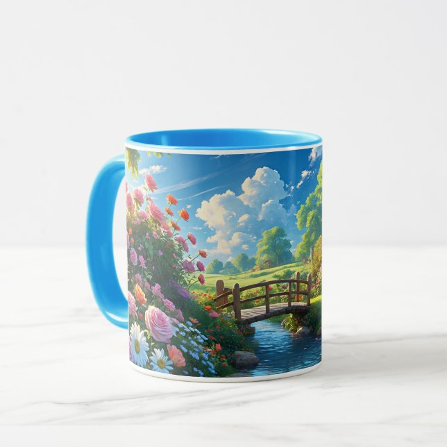 Schöner Sommer, bunte Illustration, Tasse (Vorderseite Links)