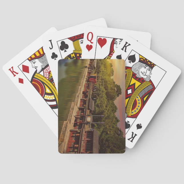 Schöner Sommerpalast von Peking bei Sonnenuntergan Spielkarten (Rückseite)
