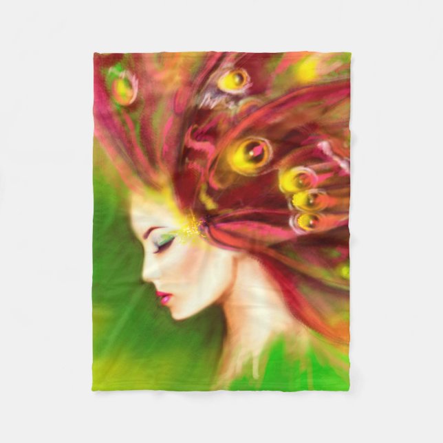 Schöner Sommerschmetterling Fleecedecke (Vorderseite)