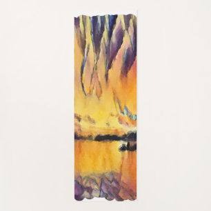 Schöner Sonnenaufgang als Aquarell Design Yogamatte
