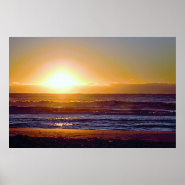 Schöner Sonnenaufgang am Ufer des Fotos Poster (Vorne)