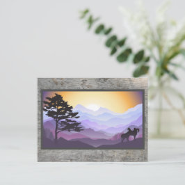 Schöner Sonnenaufgang über dem Berg Landschaft Kun Postkarte