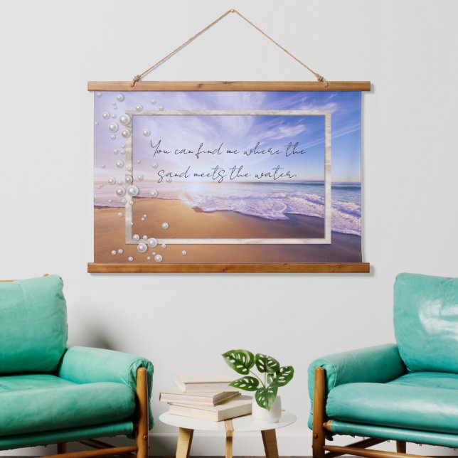 Schöner Sonnenaufgang Wandteppich Mit Holzrahmen (Wohnzimmer)