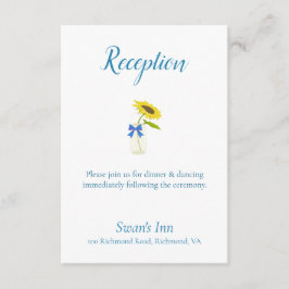 Schöner Sonnenblumen-Empfang Begleitkarte