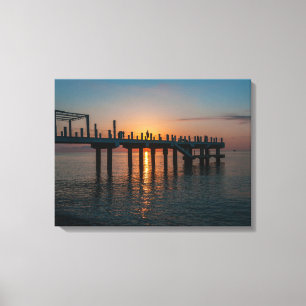 Schöner Sonnenuntergang am Meer. Batumi Georgia Leinwanddruck