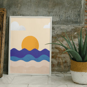 Schöner Sonnenuntergang am Meer Entspannen Poster