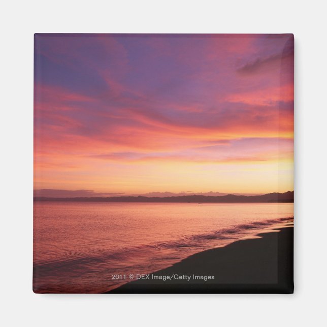 Schöner Sonnenuntergang am Strand Magnet (Vorne)