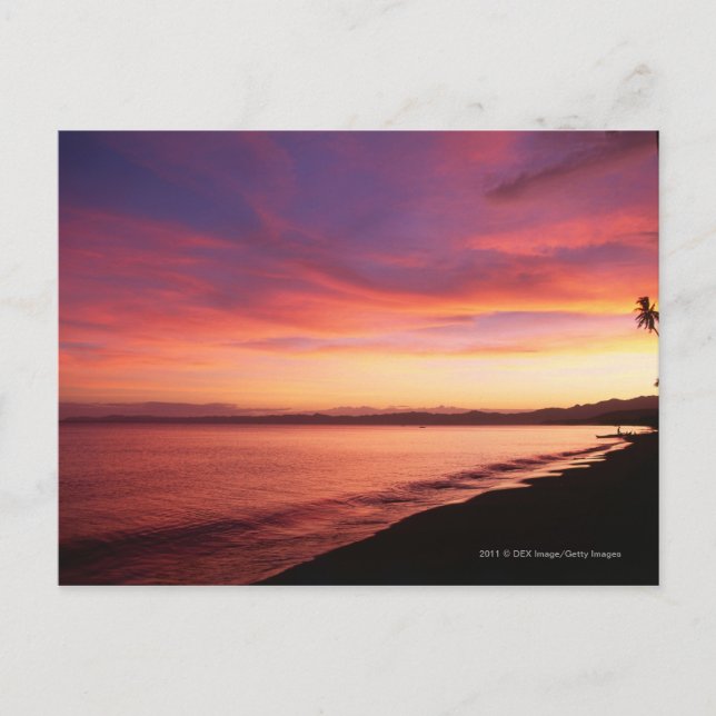Schöner Sonnenuntergang am Strand Postkarte (Vorderseite)