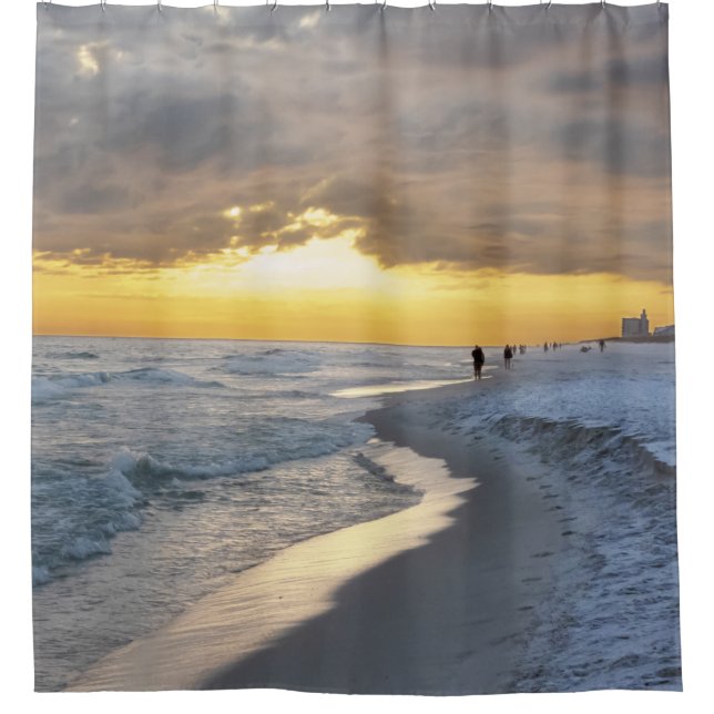 Schöner Sonnenuntergang am Strand von Pensacola, F Duschvorhang (Vorderseite)