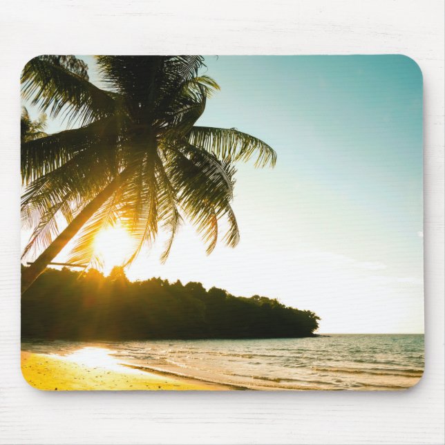 Schöner Sonnenuntergang am Strand von Tropical mit Mousepad (Vorne)