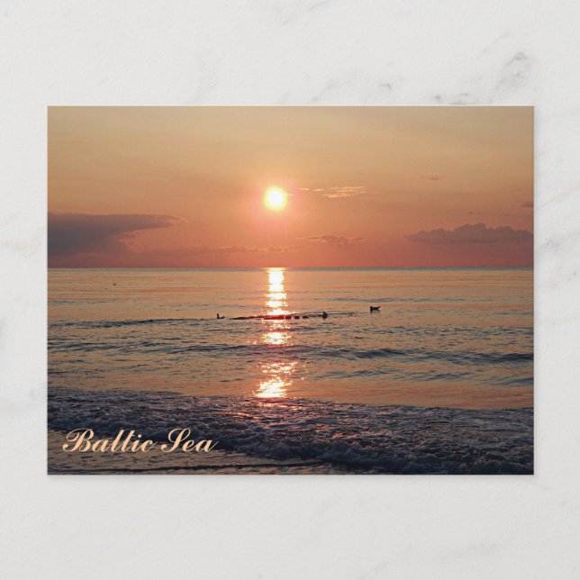 Schöner Sonnenuntergang an der Ostsee Foto Postkar Postkarte (Vorderseite)
