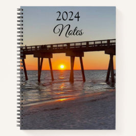 Schöner Sonnenuntergang auf dem Beach Spiral Noteb Notizbuch