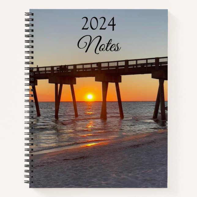 Schöner Sonnenuntergang auf dem Beach Spiral Noteb Notizbuch (Vorderseite)