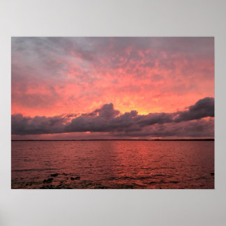 Schöner Sonnenuntergang auf dem See Eustida im Zen Poster
