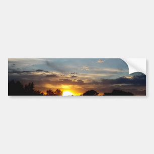 schöner Sonnenuntergang blau gelbe Landschaft ents Autoaufkleber