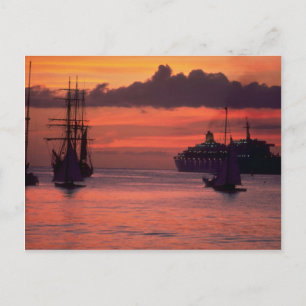 Schöner Sonnenuntergang: Bridgetown Hafen, Barbado Postkarte