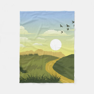 Schöner Sonnenuntergang Fleecedecke