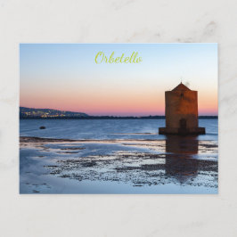Schöner Sonnenuntergang in Orbetello, Toskana Postkarte