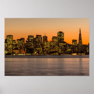 Schöner Sonnenuntergang in San Francisco Poster