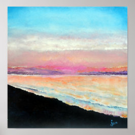 Schöner Sonnenuntergang in sanften Pastelltönen Poster