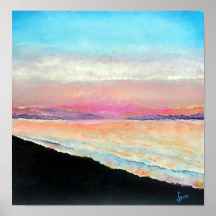 Schöner Sonnenuntergang in sanften Pastelltönen Poster