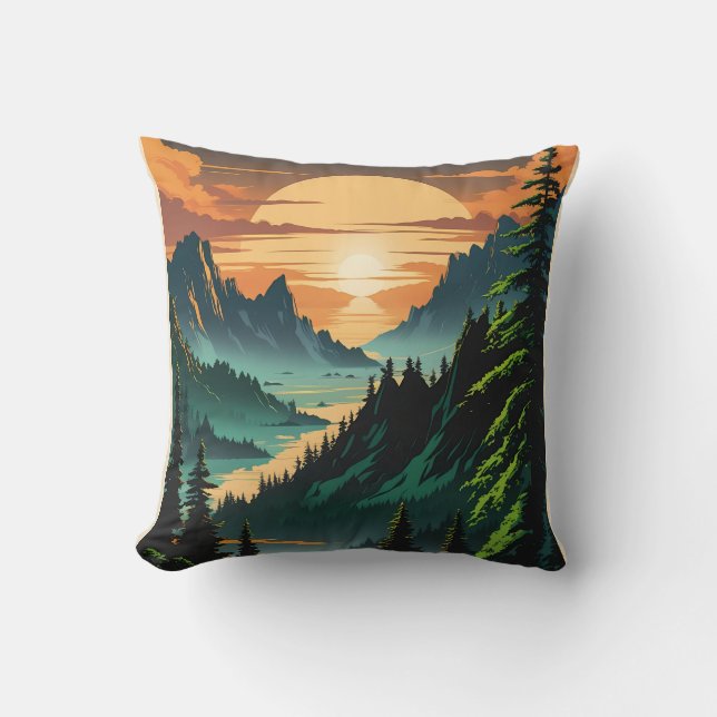 Schöner Sonnenuntergang Kissen (Vorderseite)