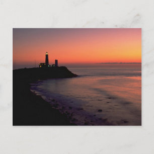 Schöner Sonnenuntergang: Montauk Point Leuchtturm, Postkarte