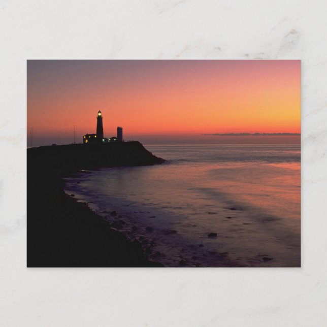 Schöner Sonnenuntergang: Montauk Point Light House Postkarte (Vorderseite)