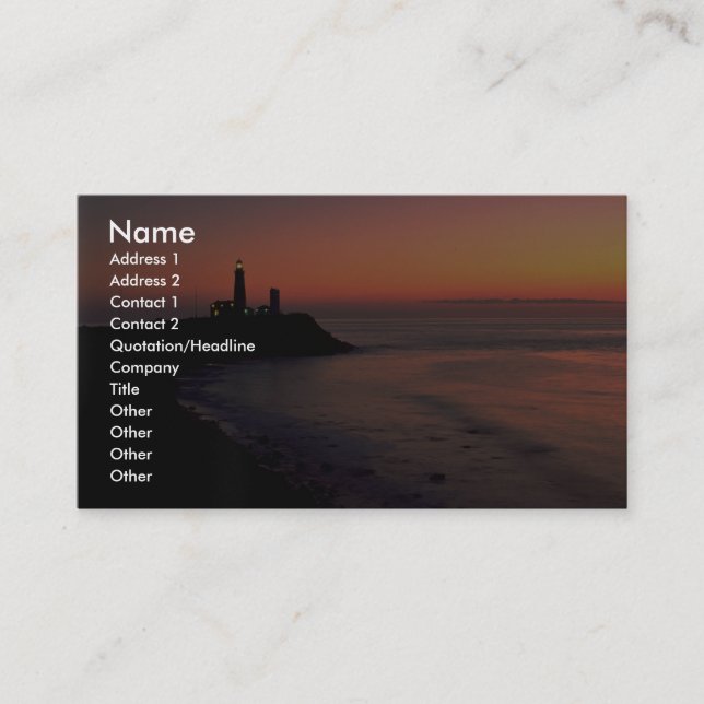 Schöner Sonnenuntergang: Montauk Punkt-helles Visitenkarte (Vorderseite)