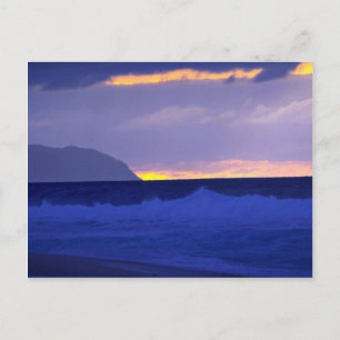 Schöner Sonnenuntergang: Nordküste, Oahu, Hawaii Postkarte
