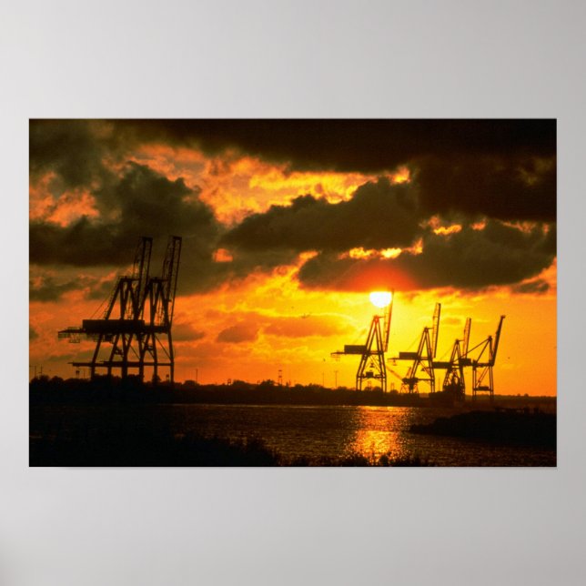 Schöner Sonnenuntergang: Norfolk, Virginia Poster (Vorne)