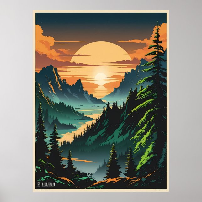 Schöner Sonnenuntergang Poster (Vorne)