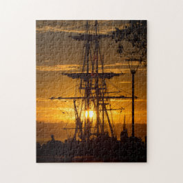 Schöner Sonnenuntergang San Diego mit Tall-Mast Sc