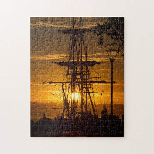 Schöner Sonnenuntergang San Diego mit Tall-Mast Sc (Vertikal)