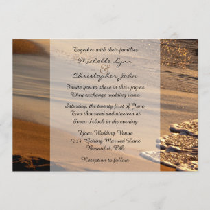 Schöner Sonnenuntergang, Sandstrand, Hochzeit bei  Einladung