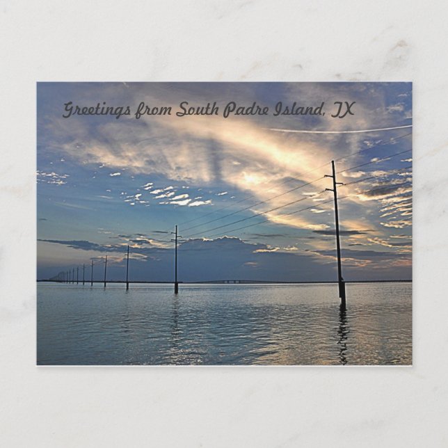 Schöner Sonnenuntergang South Padre Island Postkarte (Vorderseite)