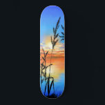 Schöner Sonnenuntergang - Spiegel - Original Maler Skateboard<br><div class="desc">Beautiful Lake Sunset - Mirror - Original Malerei Art - Wählen / Fügen Sie Ihren einzigartigen Text / Name / Farbe - Make Your Special Gift - Neu vergrössern und verschieben oder entfernen und fügen Sie Elemente / Text mit Anpassungs-Tool ! Malerei und Design von MIGNED. Bitte schauen Sie sich...</div>