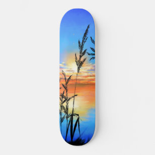 Schöner Sonnenuntergang - Spiegel - Original Maler Skateboard