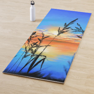 Schöner Sonnenuntergang - Spiegel - Original Maler Yogamatte