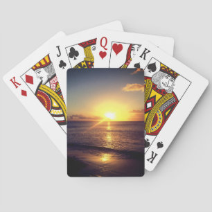 Schöner Sonnenuntergang Spielkarten