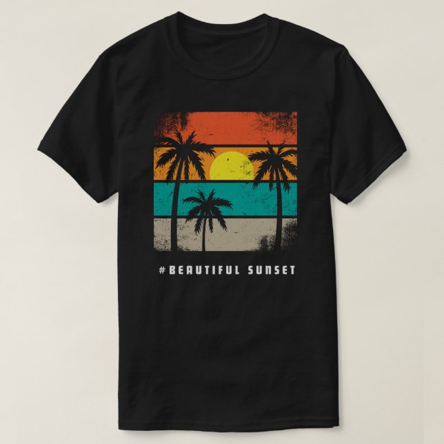 schöner Sonnenuntergang T-Shirt (Design vorne)
