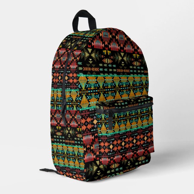 Schöner Southwestern Quilt Style Bedruckter Rucksack (Rückseitige Ecke links)