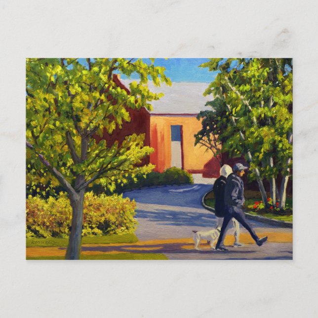 Schöner Spaziergang durch den Park am Sonnentag Postkarte (Vorderseite)