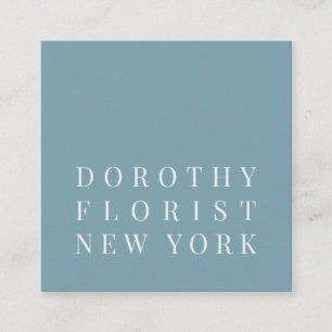 Schöner, staubblauer, minimalistischer Florist Quadratische Visitenkarte
