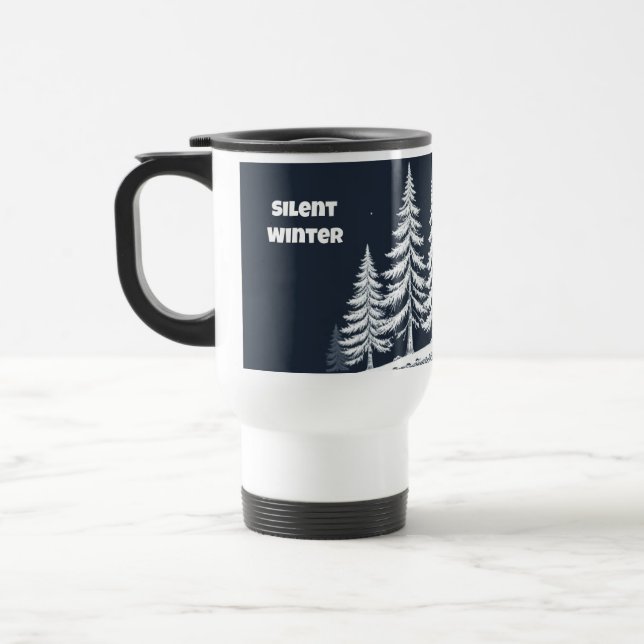 Schöner Stiller Winter Bäume Reisebecher – 15oz (Links)
