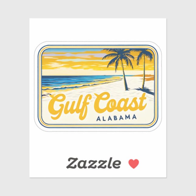 Schöner Strand an der Golfküste von Alabama Aufkleber (Blatt)