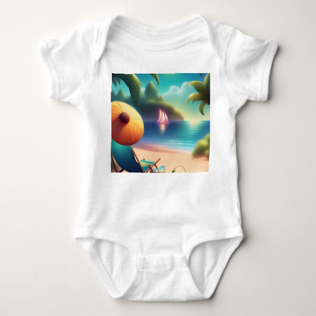 schöner Strand Baby Strampler (Vorderseite)