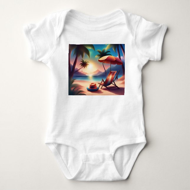 schöner Strand Baby Strampler (Vorderseite)