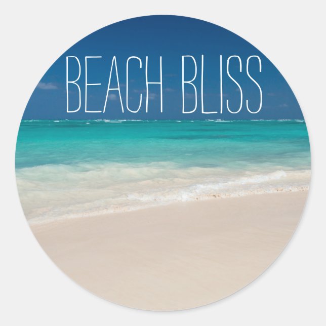 Schöner Strand Bliss Runder Aufkleber (Vorderseite)